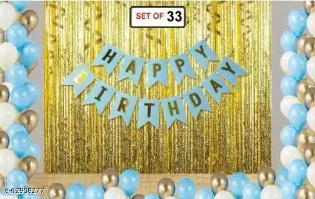 Birthday Party Decoration Kit, Multicolor, Set of 33