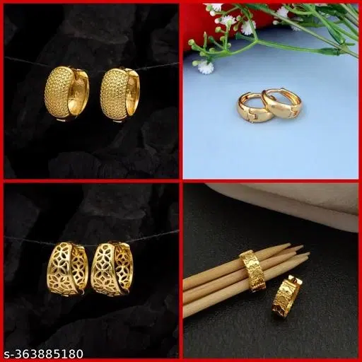 Alloy Earrings for Women, Set of 4 (Multicolor)