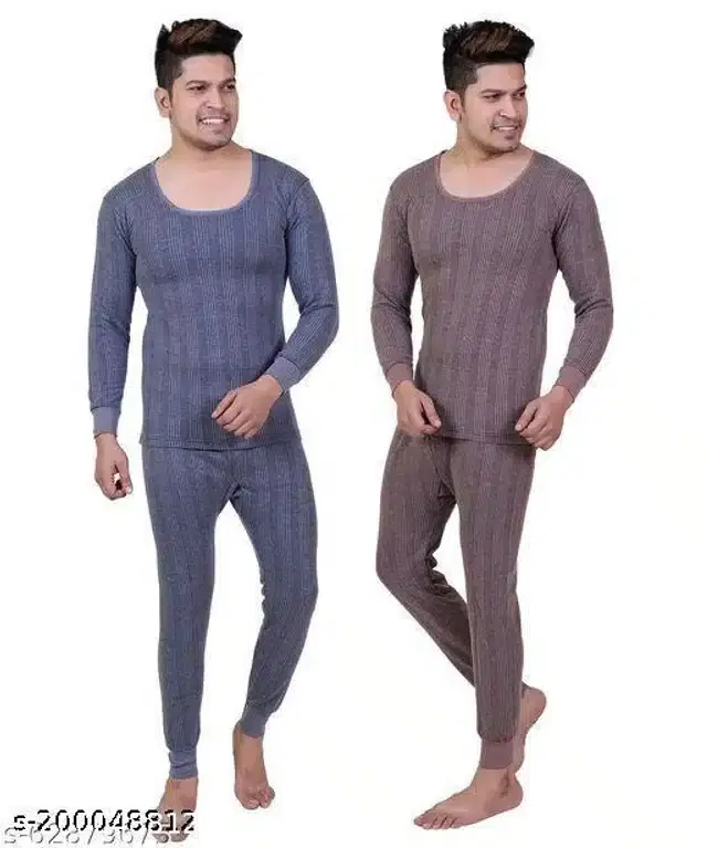 Wool Thermal Set for Men, Pack of 2 (Multicolour, M)