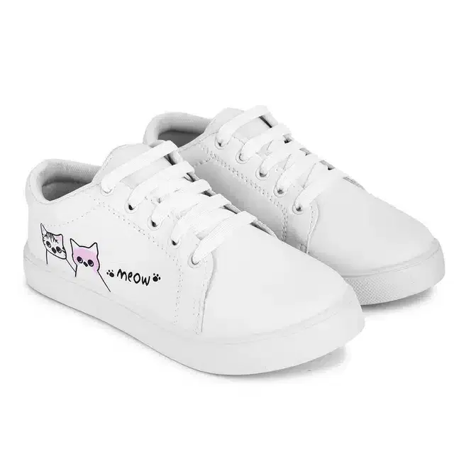 Casual Shoes for Women (White, 8)