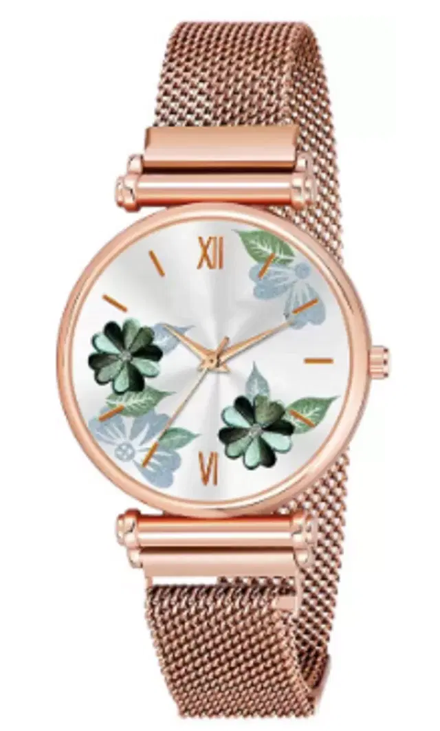 Metal Strap Analog Watch for Women & Girls (Multicolor)