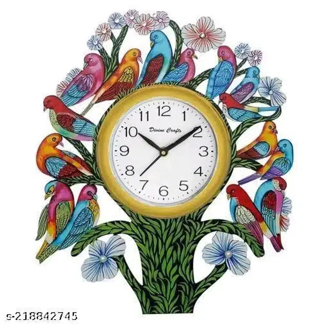 Wooden Wall Clock, Multicolor