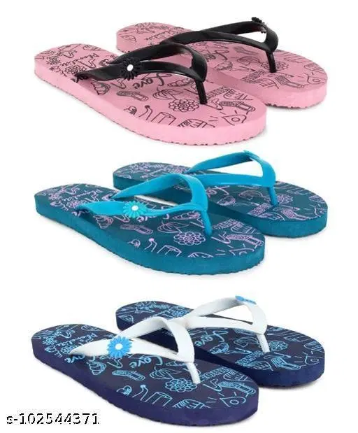 Slippers for Women, Multicolour, Pack of 3 (5)