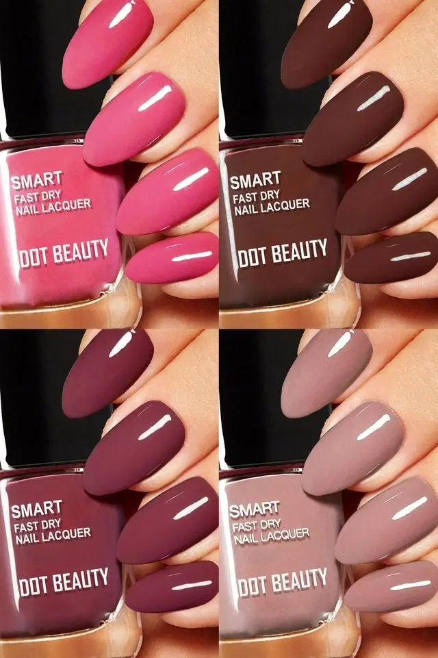 Dot Beauty  Quick Dry Long Lasting Nail Paint( Pack of 4)