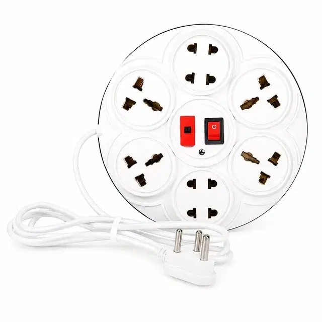 SimpleHome 8 Socket Universal Extension Board With 2 Meter Cable, White