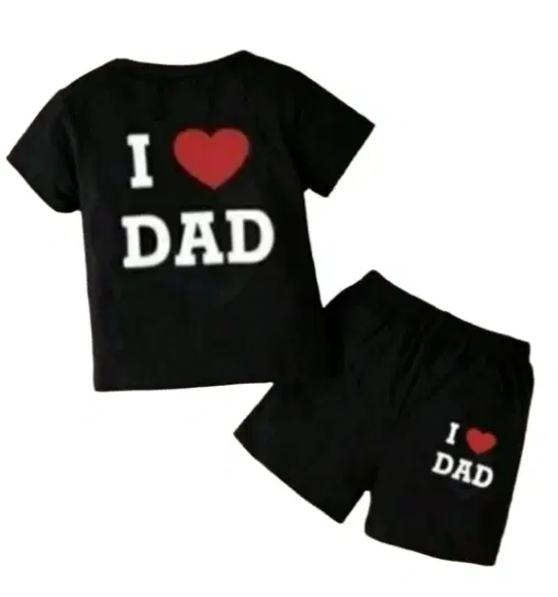 Cotton Blend Printed Clothing Set for Boys, Black (3-4 Years)