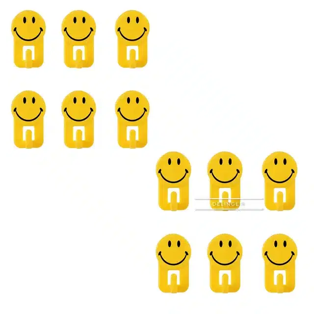 Wall Smiley Hook Key Holder, Pack of 12, Multicolor