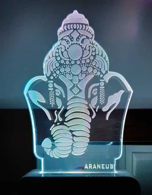Unicept Ganesha Face 3D LED Illusion 7 Color Changing Night Lamp, Multicolor, NE-2