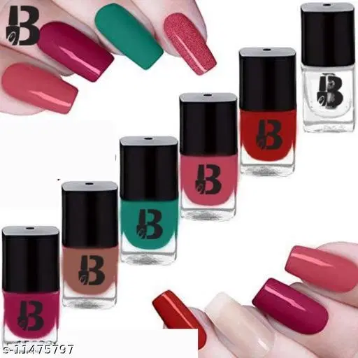 Banetion Matte Nail Polish, Multicolor, Pack of 6