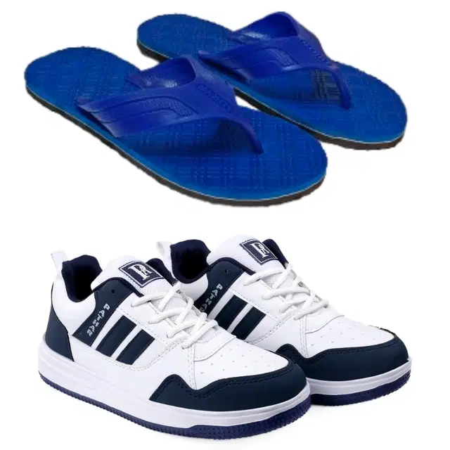 Combo of Flipflops with Sports Shoes for Men, Set of 2 (Multicolor, 10)