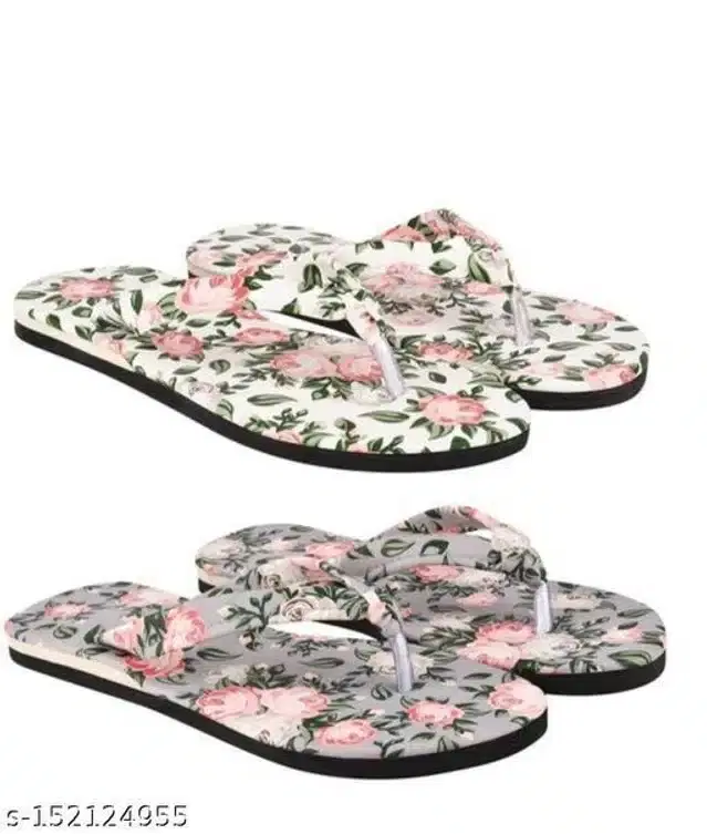 Slippers for Women, Set of 2 (Multicolor, 4)