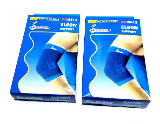 Elastic Hand Elbow Support, Blue, Set of 2