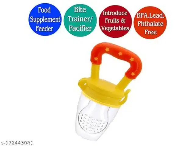 Silicone Nibbler for Infants, Red & Yellow