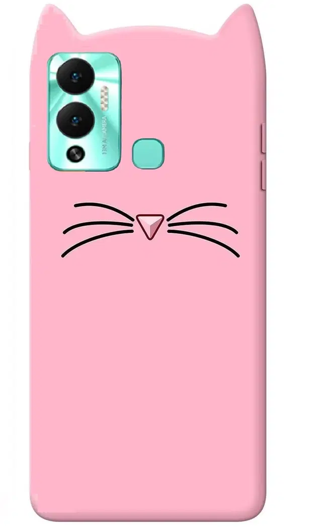 Rubber Mobile Back Cover for Infinix HOT 12 Play (Pink)