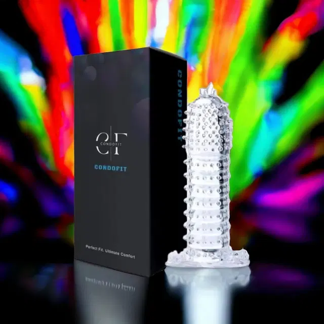 Crystal Dotted Reusable Condom for Men, Transparent, Pack of 1