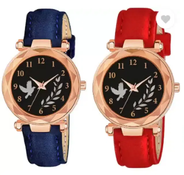 Analog Watch for Women, Pack of 2 (Multicolor)