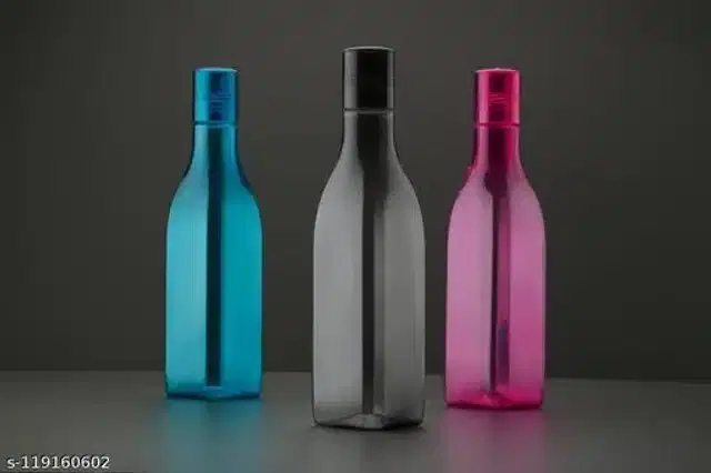 Plastic Water Bottle, Multicolor, Pack of 3
