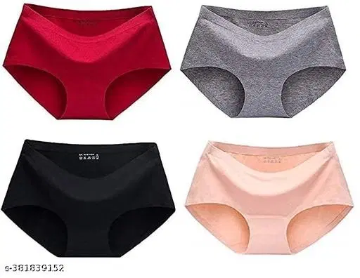 Nylon Briefs for Women, Multicolour, Pack of 4 (XL)