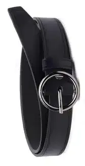 Faux Leather Belt for Women (Black, 36)