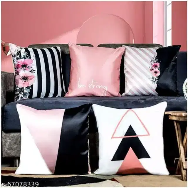 Cushion Cover for Home, Multicolor, 16x16 inches, Pack of 5