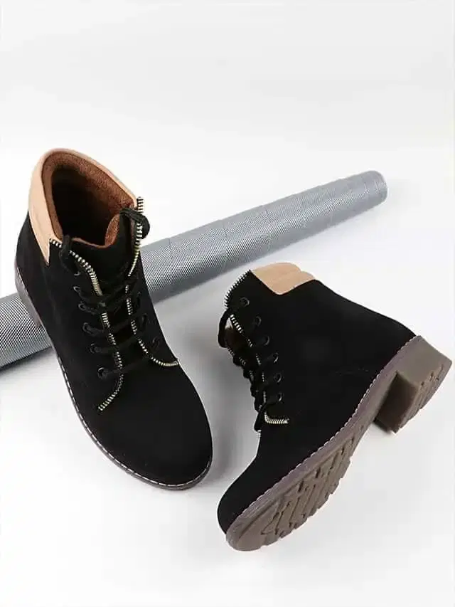 Shoetopia Smart Casual Boots For Women (Black, 5) (Sh-2)