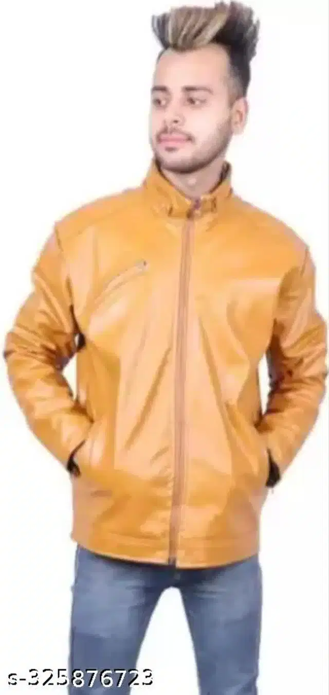 Full Sleeves Jacket for Men (Tan, M)