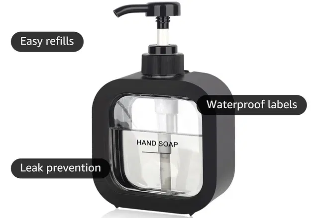 Plastic Refillable Liquid Soap Dispenser for Bathroom, Multicolor, 300 ml, Pack of 1