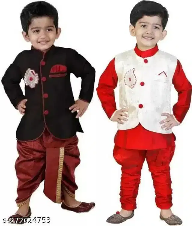 Sherwani Set for Boys, Pack of 2 (Multicolor, 2-3 Years)