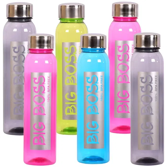Plastic Fridge Water Bottles, Multicolor, 1000 ml, Pack of 6