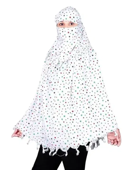 Printed Cotton Women White Scarf, White