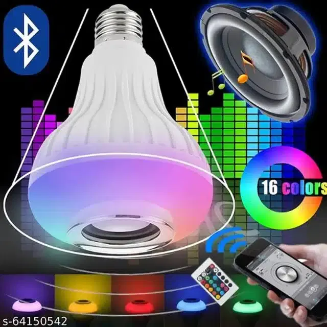 Remote Control Bluetooth Speaker cum LED Bulb, Multicolor