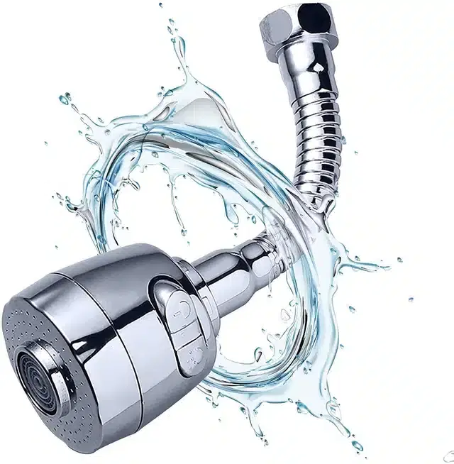 Stainless Steel Flexible 360° Rotating 2 Modes Water Faucet, Silver