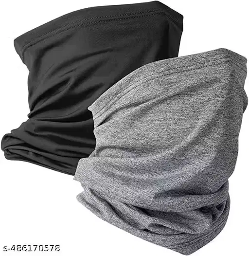 Cotton Blend Balaclava for Bike Riding ,Black & Grey, Pack of 2