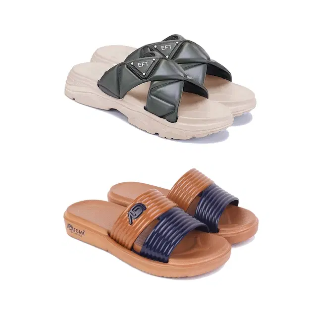 Sliders for Women, Set of 2 (Multicolor, 5)