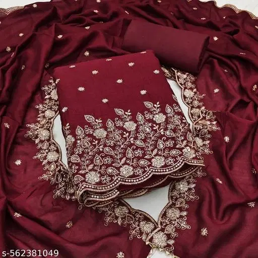 Punjabi/All Over Suits for Women (Red, 7.05 meter (4XL)