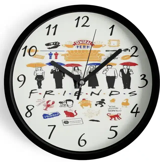 Analog Wall Clock for Home, Multicolor, 7 Inches