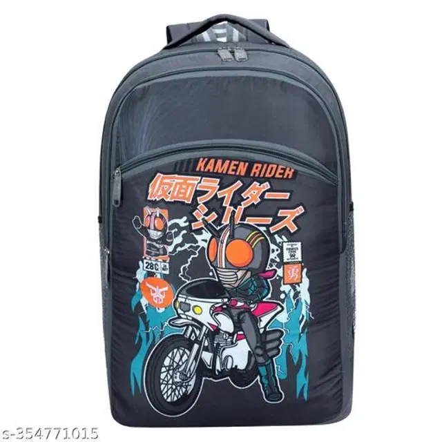 Polyester Backpacks for Kids, Grey & Black, 30 L