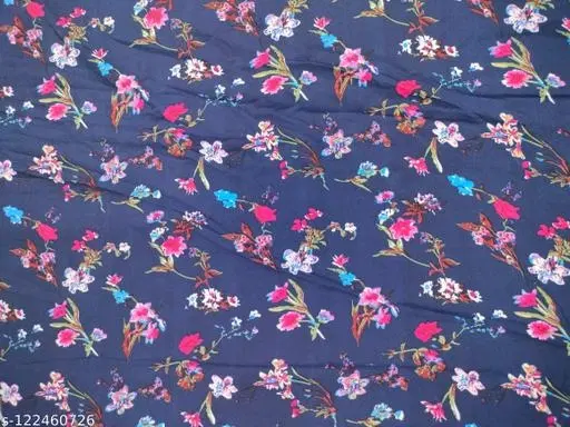 Crepe Kurti Fabric for Women (Blue, Un Stitched)
