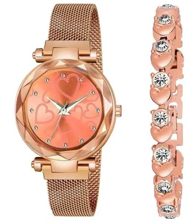 Analog Watch For Womens (Rose Gold) (WS-405)