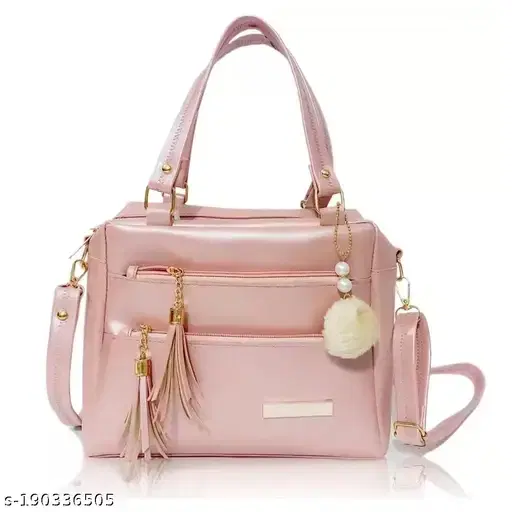 PU Handbag for Women, Pink