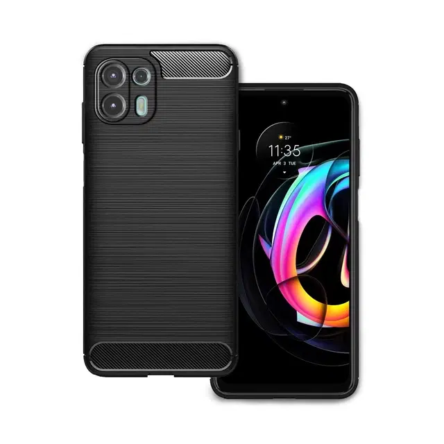 Silicone Mobile Back Cover for Motorola Moto Edge 20 Fusion (Black)