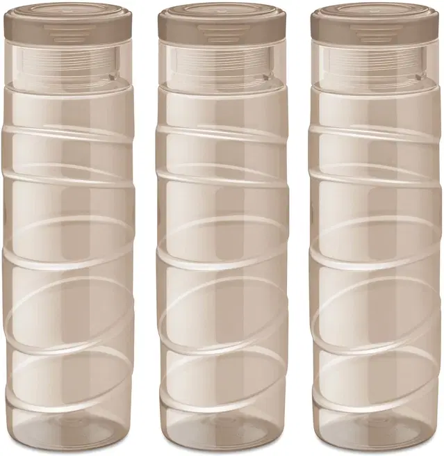 Milton Plastic Water Bottles, Pack of 3, Brown, 1000 ml