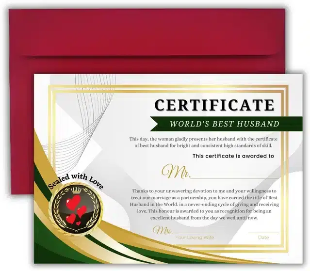 Best Husband Certificate