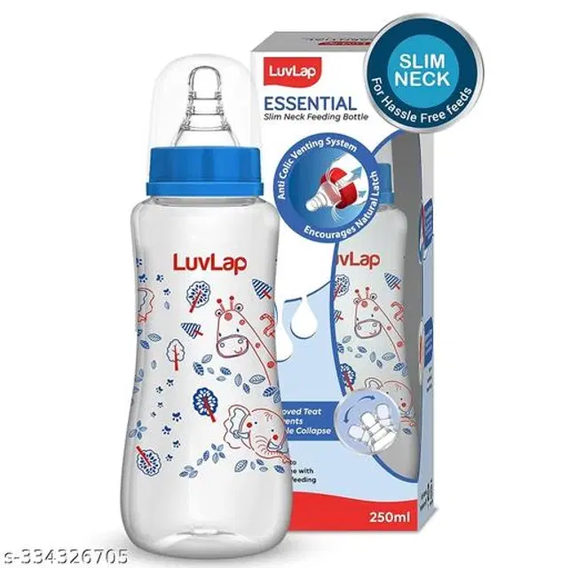 LuvLap Plastic Feeding Bottle for Baby, Multicolor, 250 ml