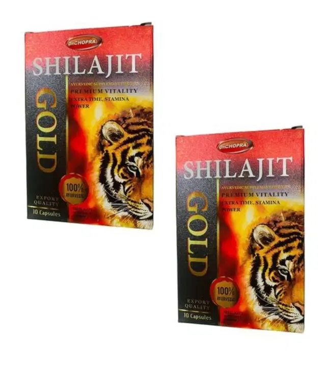 Dr Chopra 100% Ayurvedic Shilajit Gold 10 Pcs Capsules, Set of 2