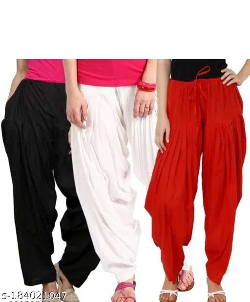 Salwar for Women, Pack of 3 (Black, 32)