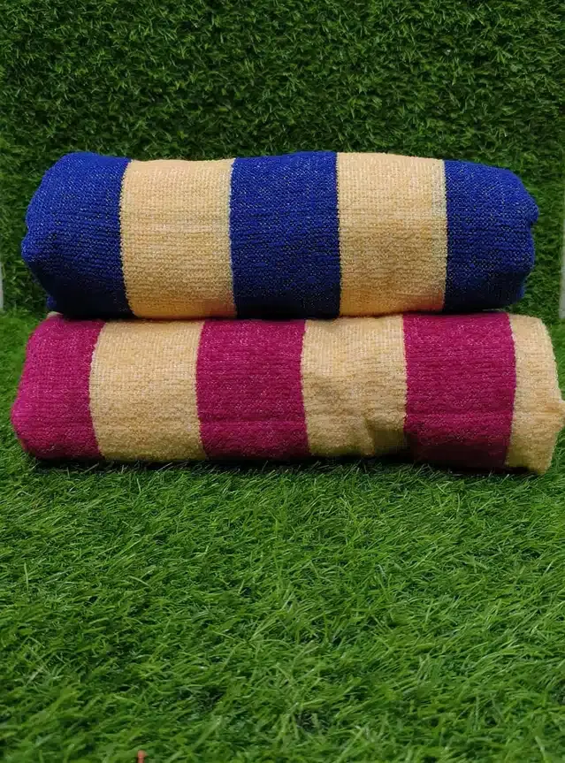 Bath Towel, Pack of 2, Blue & Pink, 24x48 inches