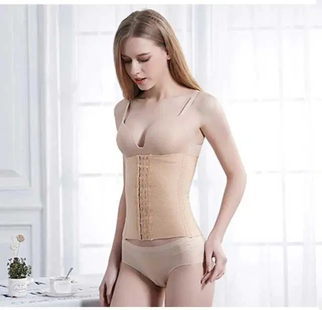 Air Breath Tummy Grip Belt Waist Trainer Trimmer and Slimming Corset 3 Hooks Girdle with Wire Support (S175)