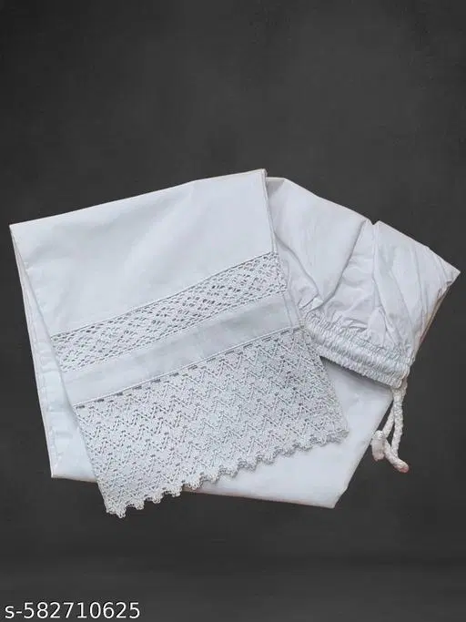 Cotton Solid Pant for Women, White (4XL)