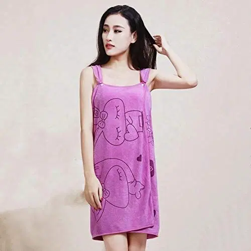 MORADO Microfiber Bath Towel Bathrobe for Girls & Women, Pack of 1, Purple